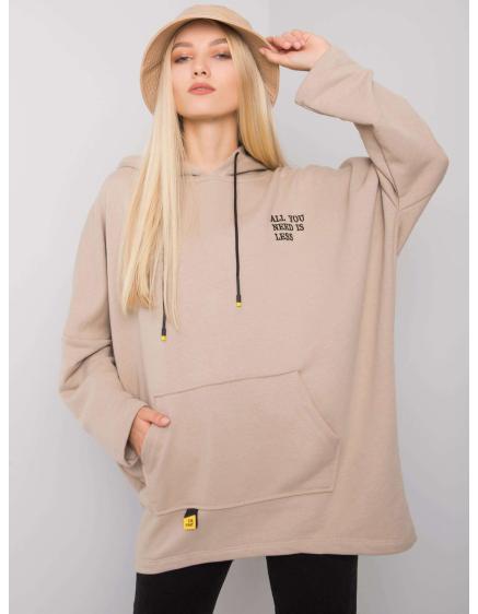 Női kapucnis pulóver LAYLLA bézs színű