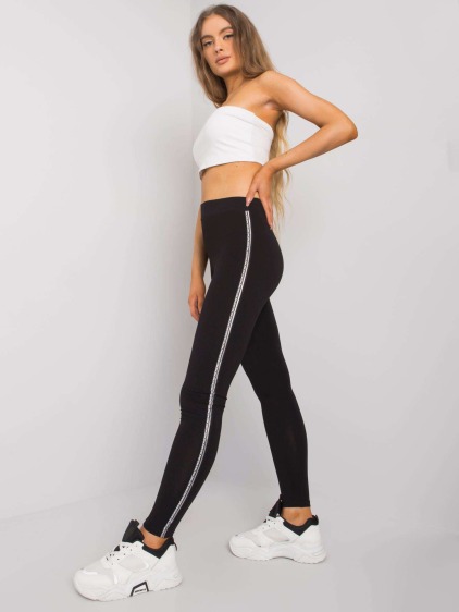 Női pamut leggings Naila RUE PARIS fekete és ezüst RUE PARIS fekete és ezüst