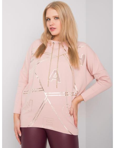 Női hosszú ujjú plus size blúz DIARRA rózsaszínű