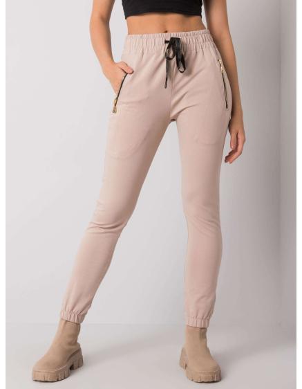 Dámské tepláky s kapsami SHADIA světle béžové 