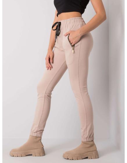 Dámské tepláky s kapsami SHADIA světle béžové 