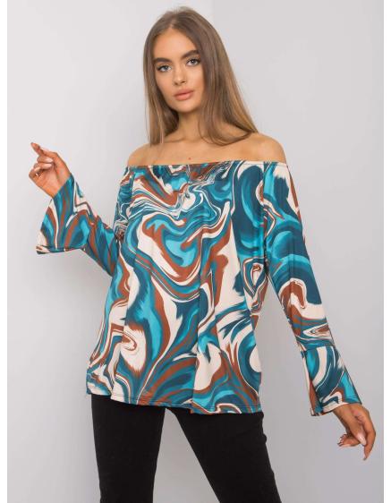 Női mintás blúz Enola OCH BELLA kék