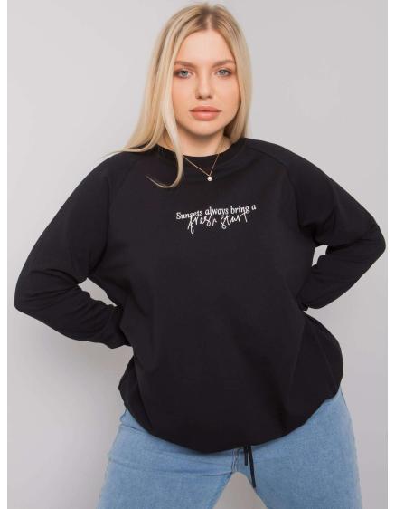 Női plus size kapucnis pulóver MARLOW fekete színben