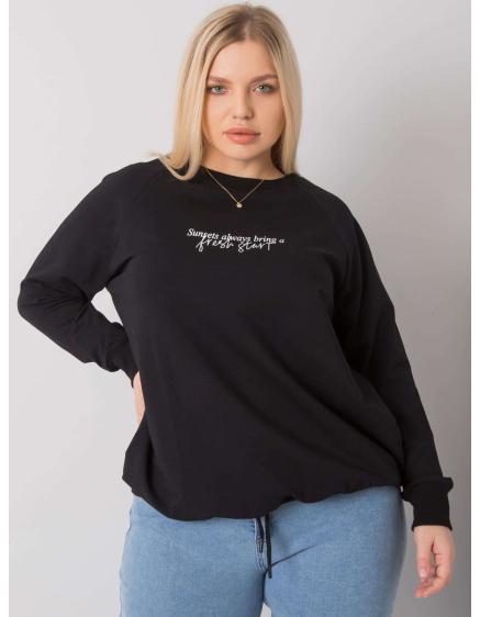 Női plus size kapucnis pulóver MARLOW fekete színben