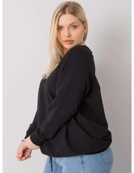 Női plus size kapucnis pulóver MARLOW fekete színben