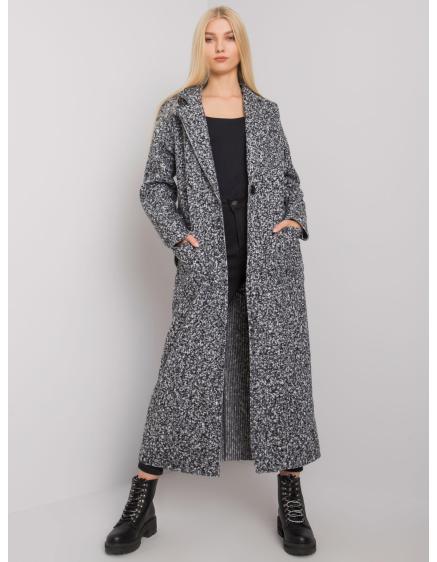 Dámsky kabát s opaskom Merve OCH BELLA čierny