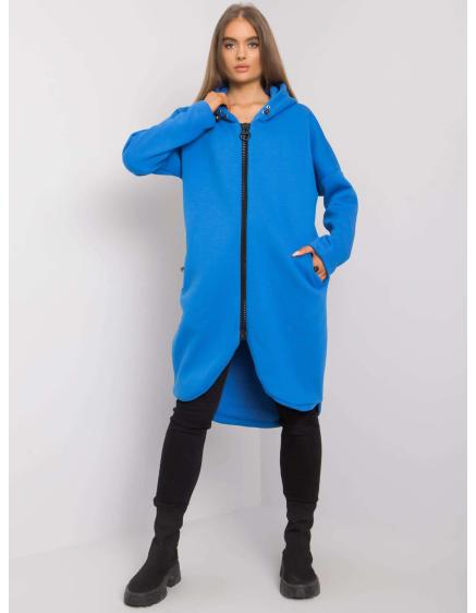 Női kapucnis zsebes kapucnis pulóver SAIGE kék