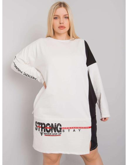 Női plus size pamut tunika ELEASHA ekrü színben