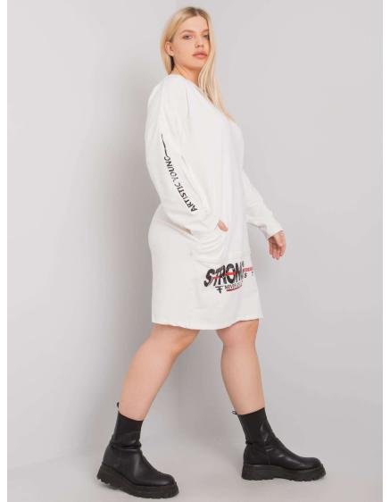 Női plus size pamut tunika ELEASHA ekrü színben