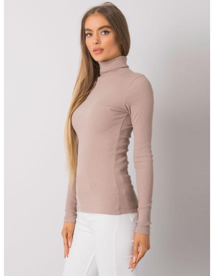 Dámská halenka s rolákem Elisee RUE PARIS tmavě béžová