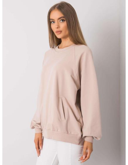 Dámská mikina s kapsami Gaelle RUE PARIS světle béžová 