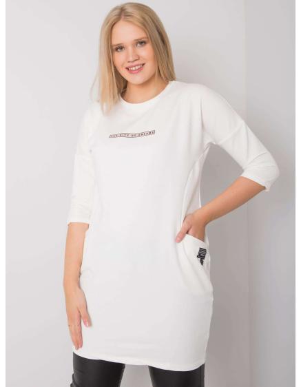 Dámske plus size šaty s vreckami SEREIA ecru