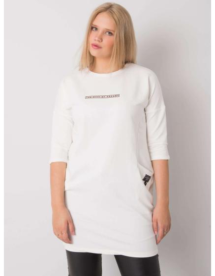 Dámske plus size šaty s vreckami SEREIA ecru