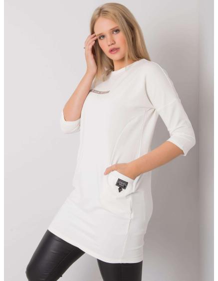 Dámske plus size šaty s vreckami SEREIA ecru