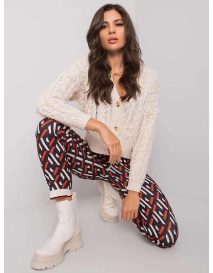 Női mintás nadrág DORCHESTER fekete és piros színben