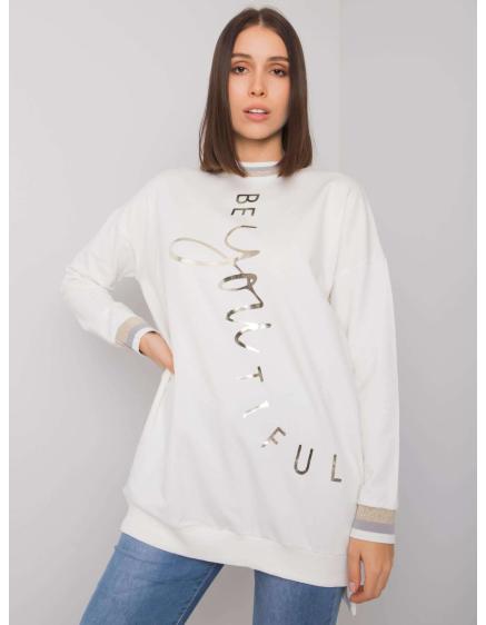 Dámská tunika s nápisem bavlněná plus size JAMELLIA ecru  