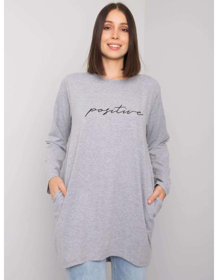 Dámská tunika s nápisem plus size KAYLAH šedá  