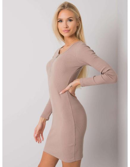 Női Azari RUE PARIS ruha sötét bézs színben