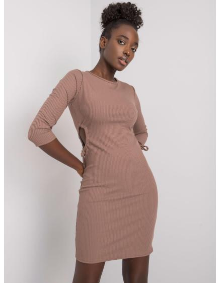 Dámske zavinovacie priliehavé šaty ZOEY dark beige