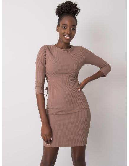 Dámske zavinovacie priliehavé šaty ZOEY dark beige
