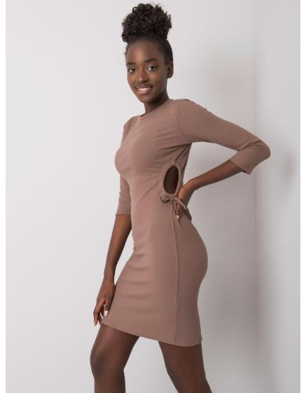 Dámske zavinovacie priliehavé šaty ZOEY dark beige