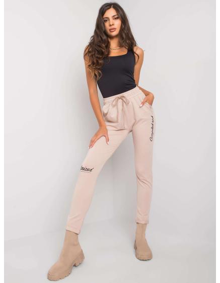 Női melegítőnadrág HAYLEE felirattal bézs színben