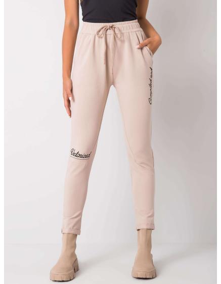 Női melegítőnadrág HAYLEE felirattal bézs színben