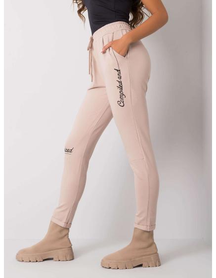 Női melegítőnadrág HAYLEE felirattal bézs színben