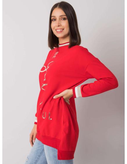 Női nyomtatott pamut plus size tunika JAMELLIA piros