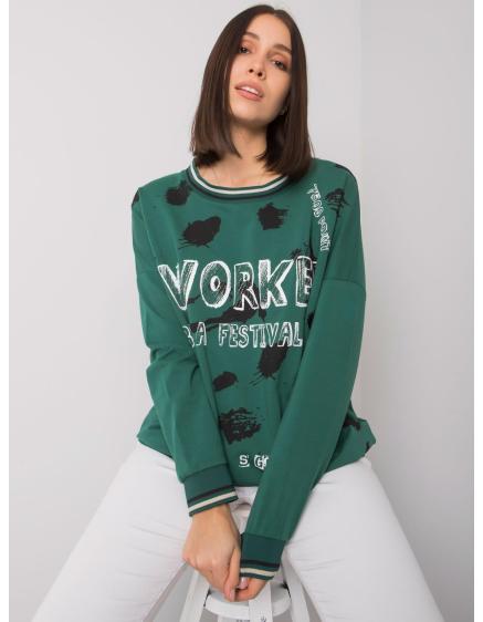 Dámská halenka plus size  s potiskem NUALA tmavě zelená