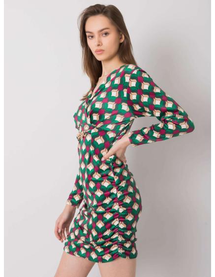 Dámské šaty vzorované velurové MONTILLA zelené 