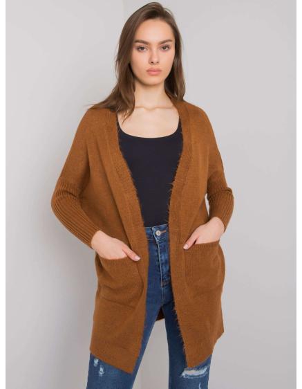 Dámský svetr s kapsami Barreiro RUE PARIS světle hnědý 