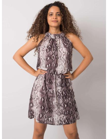 Női állatmintás ruha Adara RUE PARIS szürke