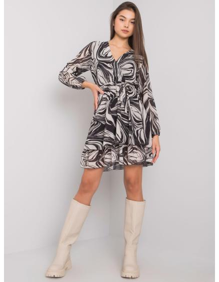 Női mintás ruha Juneau OCH BELLA fekete és bézs Juneau OCH BELLA fekete-bézs