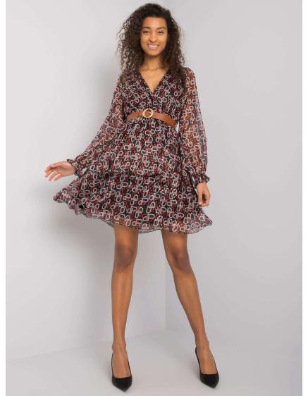 Női JAE nyomtatott ruha fekete és piros színben