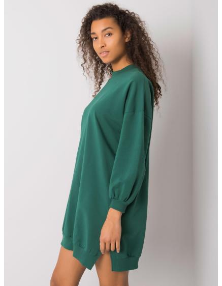 Női pamut Maretta ruha RUE PARIS sötétzöld
