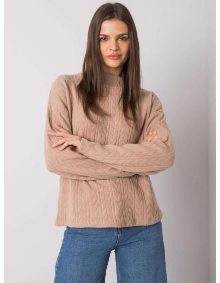 Női finom kötött pulóver Brailey RUE PARIS sötétbézs sötét bézs