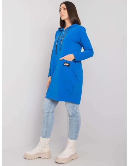 Dámská tunika s kapucí bavlněná plus size KIERRA tmavě modrá