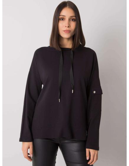 Dámská halenka s kapsami na rukávech plus size LUNNARA černá 