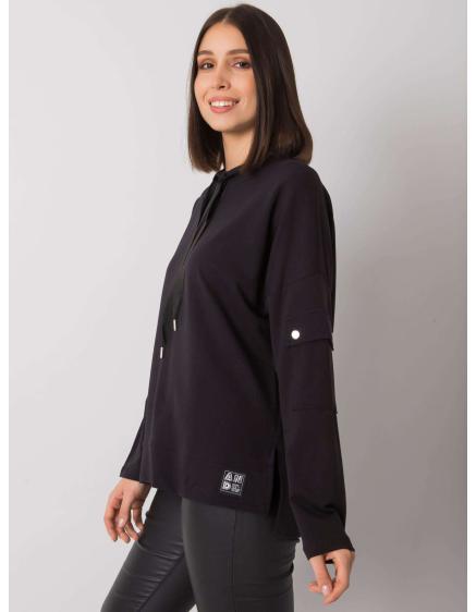 Dámská halenka s kapsami na rukávech plus size LUNNARA černá 