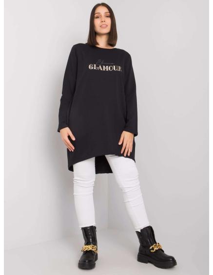 Női plus size tunika zsebekkel ALEXIAH fekete