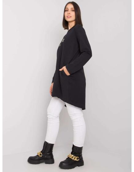 Női plus size tunika zsebekkel ALEXIAH fekete