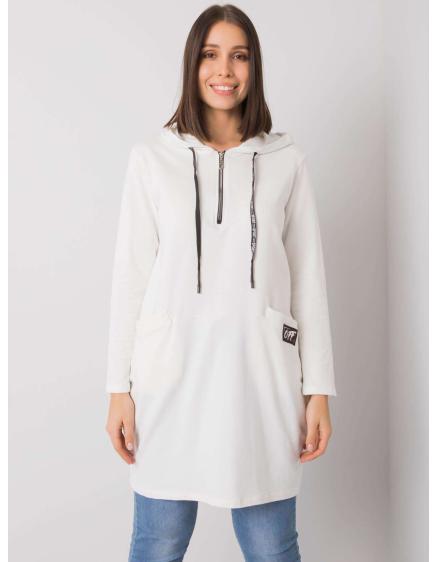 Dámská tunika s kapucí bavlněná plus size KIERRA ecru 