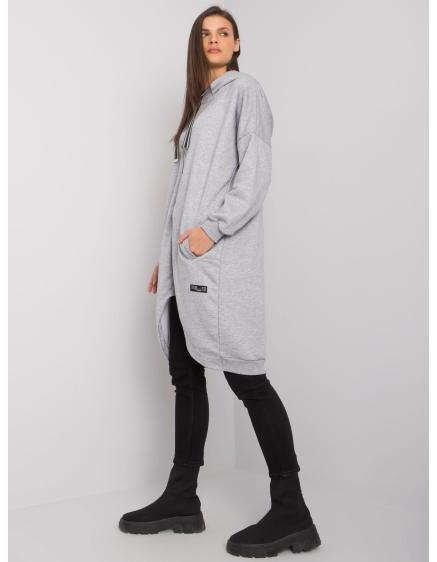 Dámská mikina s kapucí melanžová JASSALINA šedá 