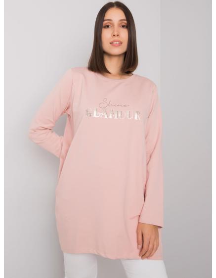 Női plus size tunika zsebekkel ALEXIAH sötét rózsaszín