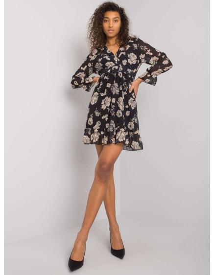 Dámske volánové šaty LORIELLA čierno-béžové