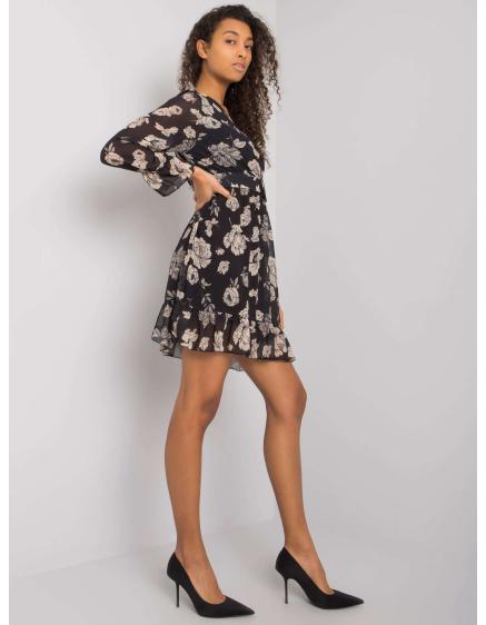 Dámske volánové šaty LORIELLA čierno-béžové