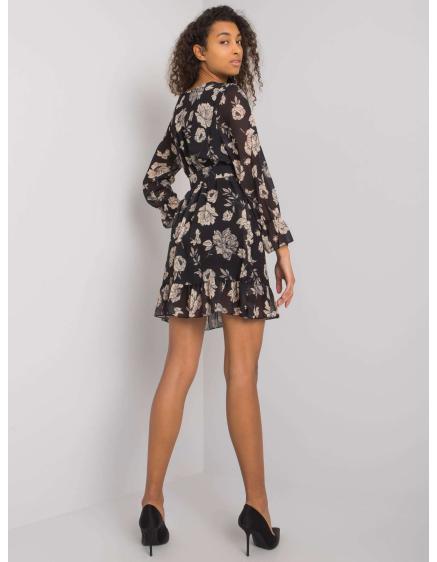 Dámske volánové šaty LORIELLA čierno-béžové