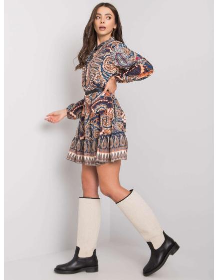 Dámské šaty s potiskem MILAH tmavě modré 