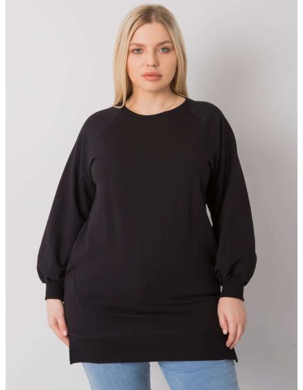 Dámska hladká blúzka plus size TOLEDO čierna